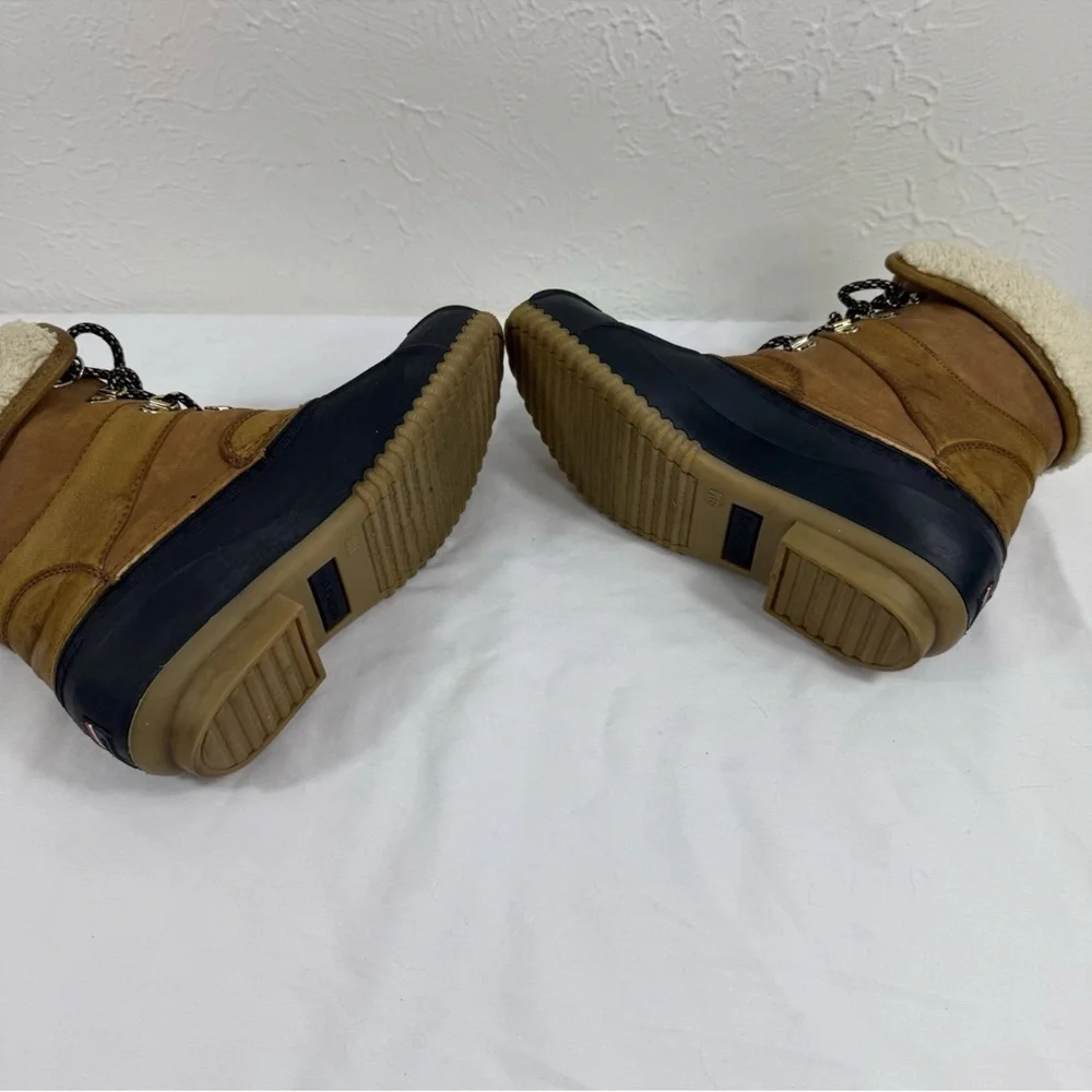 Tommy Hilfiger Brown and Navy Winter Duck Boots‎ Faux Fur Lining